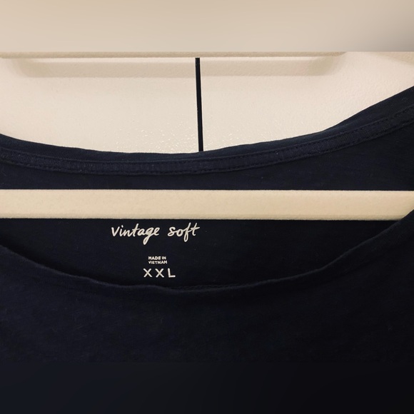 LOFT Vintage Soft Cotton Short Sleeve T Shirt, Navy Blue, size XXL - Picture 5 of 13